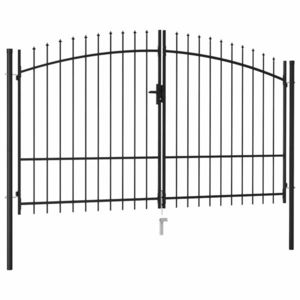 vidaXL Poartă de gard Woerden Ușă dublă cu vârf cu țepi 299, 5x249, 5 cm imagine