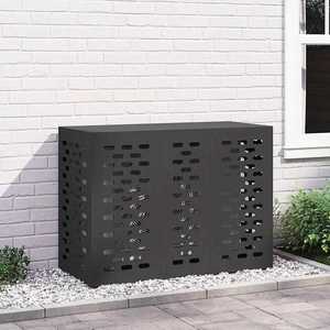 vidaXL Husă pentru aer condiționat Negru 110 x 50 x 80 cm Oțel imagine