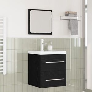 vidaXL Set de mobilier pentru baie 2 pcs Stejar Negru Lemn compozit imagine