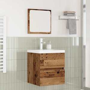 vidaXL Set de mobilier pentru baie cu sertar 2 pcs Lemn vechi și Alb imagine