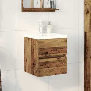 vidaXL Dulap pentru Chiuveta de Baie Stejar Negru 80 x 39 x 62 cm imagine