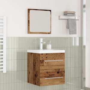 vidaXL Set de mobilier pentru baie 2 pcs Lemn Vechi Lemn compozit imagine