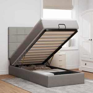 vidaXL Cadru de pat otoman cu saltea Taupe 90x190cm Material imagine