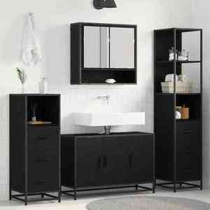 vidaXL Set de mobilier pentru baie 3 pcs Lemn Vechi Lemn compozit imagine