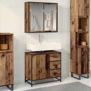 vidaXL Set de mobilier pentru baie 2 pcs Lemn Vechi Lemn compozit imagine