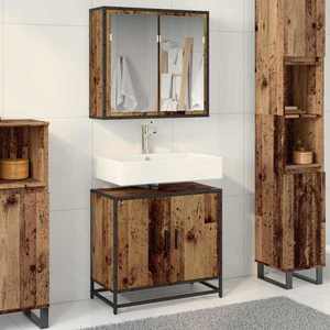 vidaXL Set de mobilier pentru baie 2 pcs Lemn Vechi Lemn compozit imagine