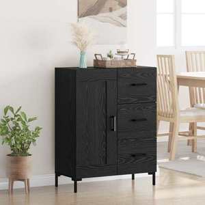 vidaXL Bufet cu sertar Stejar negru 69.5 x 34 x 90 cm Lemn compozit imagine