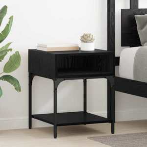 vidaXL Noptieră 2 pcs Stejar Negru 40 x 40 x 50 cm Lemn compozit imagine