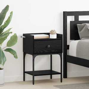 vidaXL Noptieră 2 pcs Stejar Negru 40 x 29 x 60 cm Lemn compozit imagine