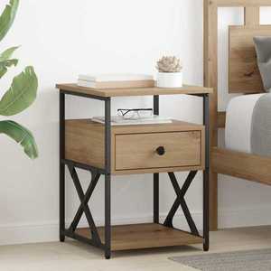 vidaXL Dulap de noapte 2 pcs Stejar Artizanal 40 x 42 x 55 cm imagine