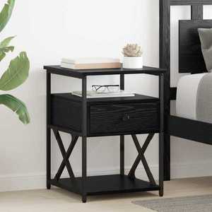 vidaXL Dulap de noapte Stejar Negru 40 x 42 x 55 cm Lemn compozit imagine