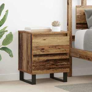 vidaXL Dulap de noapte 2 pcs Lemn vechi 40 x 35 x 50 cm Lemn compozit imagine