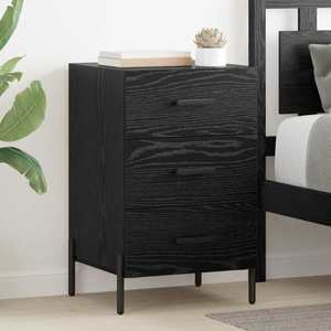 vidaXL Dulap de noapte Stejar Negru 40 x 40 x 66 cm Lemn compozit imagine