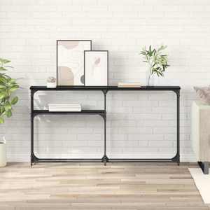 vidaXL MasaConsole Stejar Negru 146 x 22.5 x 75 cm Lemn compozit imagine