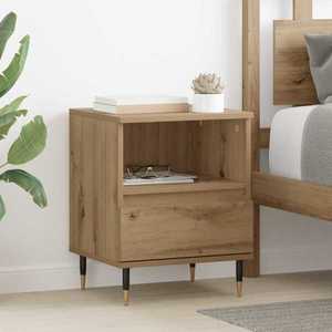 vidaXL Dulap de noapte 2 pcs Stejar Artizanal 40 x 35 x 50 cm imagine