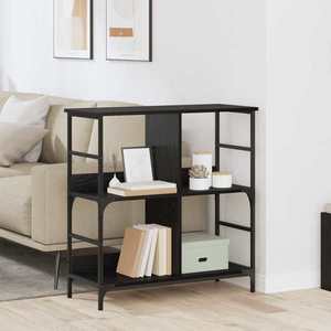 vidaXL Raft pentru cărți Stejar negru 78.5 x 33 x 82 cm Lemn compozit imagine