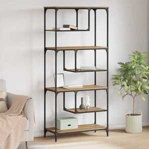 vidaXL Bibliotecă stejar artizanal 81 x 36 x 176 cm Lemn compozit imagine