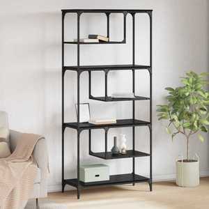 vidaXL Bibliotecă Stejar negru 81 x 36 x 176 cm Lemn compozit imagine