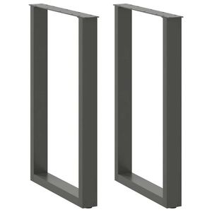 vidaXL Picioare de masă de bar în formă de U, 2 buc., antracit, 60x(90-91) cm, oțel imagine