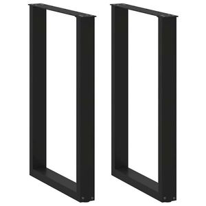 vidaXL Picioare de masă de bar în formă de U, 2 buc., negru, 60x(90-91) cm, oțel imagine