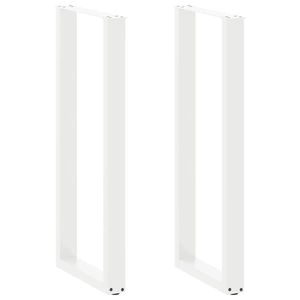 vidaXL Picioare de masă de bar în formă de U, 2 buc., alb, 40x(110-111) cm, oțel imagine