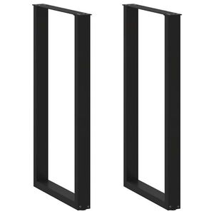 vidaXL Picioare de masă de bar în formă de U, 2 buc., negru, 60 x (110-111) cm, oțel imagine