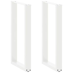 vidaXL Picioare de masă de bar în formă de U, 2 buc., alb, 50x(90-91) cm, oțel imagine