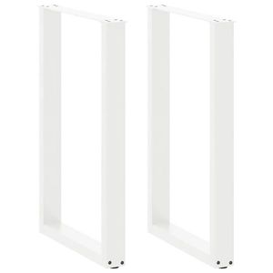vidaXL Picioare de masă de bar în formă de U, 2 buc., alb, 60x(90-91) cm, oțel imagine