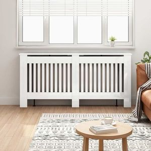 vidaXL Capac pentru radiator Alb lucios 172 x 19 x 81, 5 cm imagine