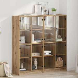 vidaXL Bufet 2 pcs Stejar Artizanal 68 x 37 x 142 cm Lemn compozit imagine