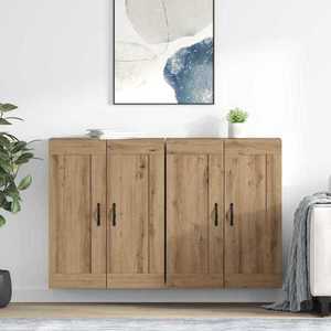 vidaXL Cabinet suspendat 2 pcs Stejar Artizanal 69, 5 x 34 x 90 cm imagine
