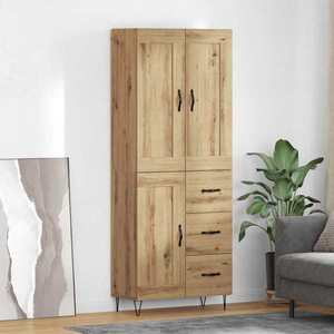 vidaXL Bufet Stejar Artizanal 69, 5 x 34 x 180 cm Lemn compozit imagine