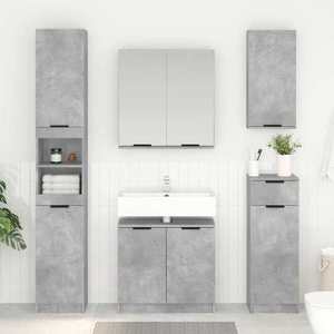 vidaXL Dulap de Baie Gri din beton 64, 5 x 33, 5 x 59 cm Lemn compozit imagine