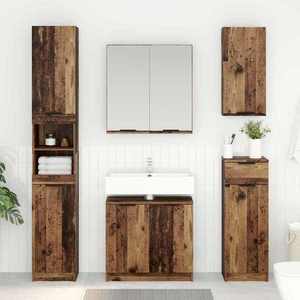 vidaXL Dulap de Baie Lemn Vechi 64, 5 x 33, 5 x 59 cm Lemn compozit imagine
