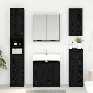 vidaXL Dulap de Baie Stejar Negru 64, 5 x 33, 5 x 59 cm Lemn compozit imagine