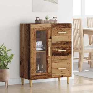 vidaXL Bufet cu sertar Lemn Vechi 69, 5 x 34 x 90 cm Lemn compozit imagine