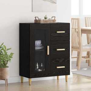 vidaXL Bufet cu sertar Stejar Negru 69, 5 x 34 x 90 cm Lemn compozit imagine