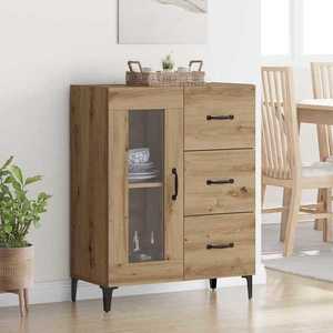 vidaXL Bufet cu sertar Stejar Artizanal 69, 5 x 34 x 90 cm imagine