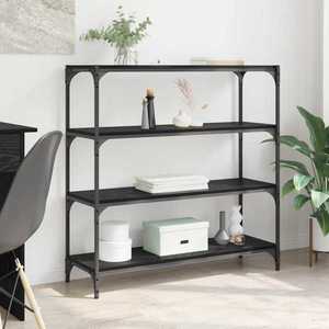 vidaXL Dulap pentru cărți Stejar Negru 100 x 33 x 100 cm imagine