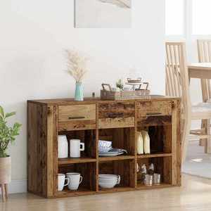vidaXL Bufet cu sertar Lemn Vechi 100 x 30 x 59, 5 cm Lemn compozit imagine