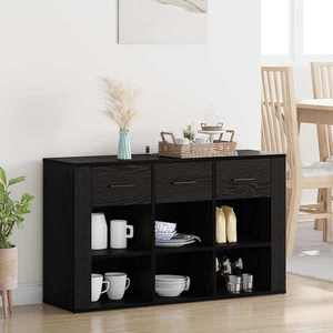 vidaXL Bufet cu sertar Stejar Negru 100 x 30 x 59, 5 cm Lemn compozit imagine