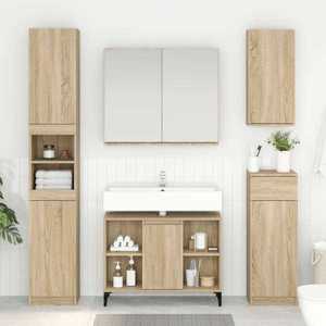 vidaXL Dulap de chiuvetă cu raft cu ușă Stejar Sonoma 80 x 33 x 60 cm imagine