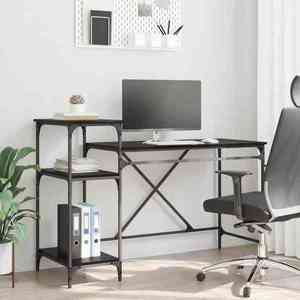 vidaXL Birou Stejar Negru 135 x 50 x 90 cm Lemn compozit imagine