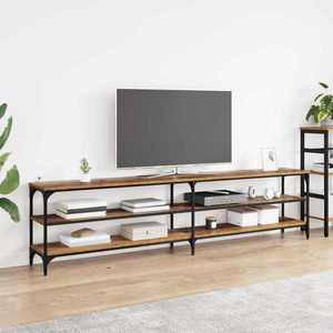 vidaXL Cabinet TV Lemn Vechi 200 x 30 x 50 cm Lemn Ingineresc și Fier imagine