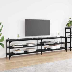 vidaXL Cabinet TV Stejar Negru 200 x 30 x 50 cm imagine