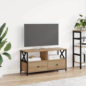 vidaXL Cabinet TV cu sertar Stejar Artizanal 90 x 33 x 45 cm imagine