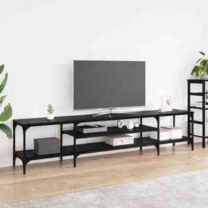 vidaXL Cabinet TV Stejar Negru 201 x 35 x 45 cm imagine