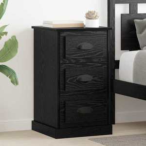 vidaXL Dulap de noapte Stejar Negru 39 x 39 x 67, 5 cm Lemn compozit imagine