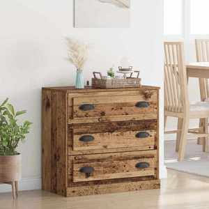 vidaXL Bufet cu sertar Lemn Vechi 70 x 35, 5 x 67, 5 cm Lemn compozit imagine