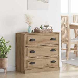 vidaXL Bufet Stejar Artizanal 70 x 35, 5 x 67, 5 cm Lemn compozit imagine